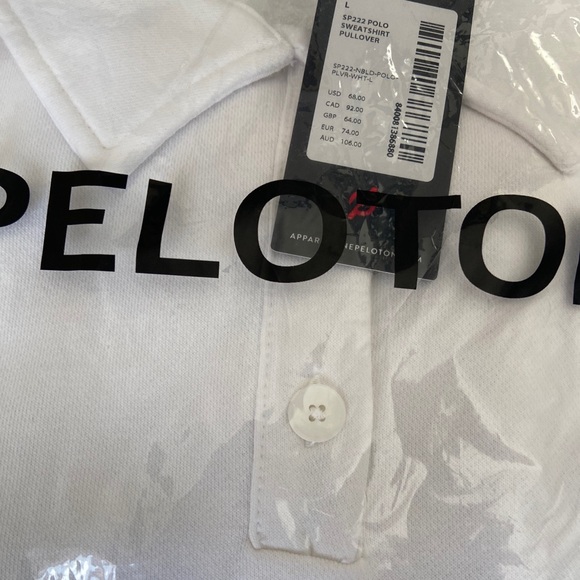 Peloton Women’s Polo Sweatshirt Pullover White w/ Graphic Back - Picture 16 of 16